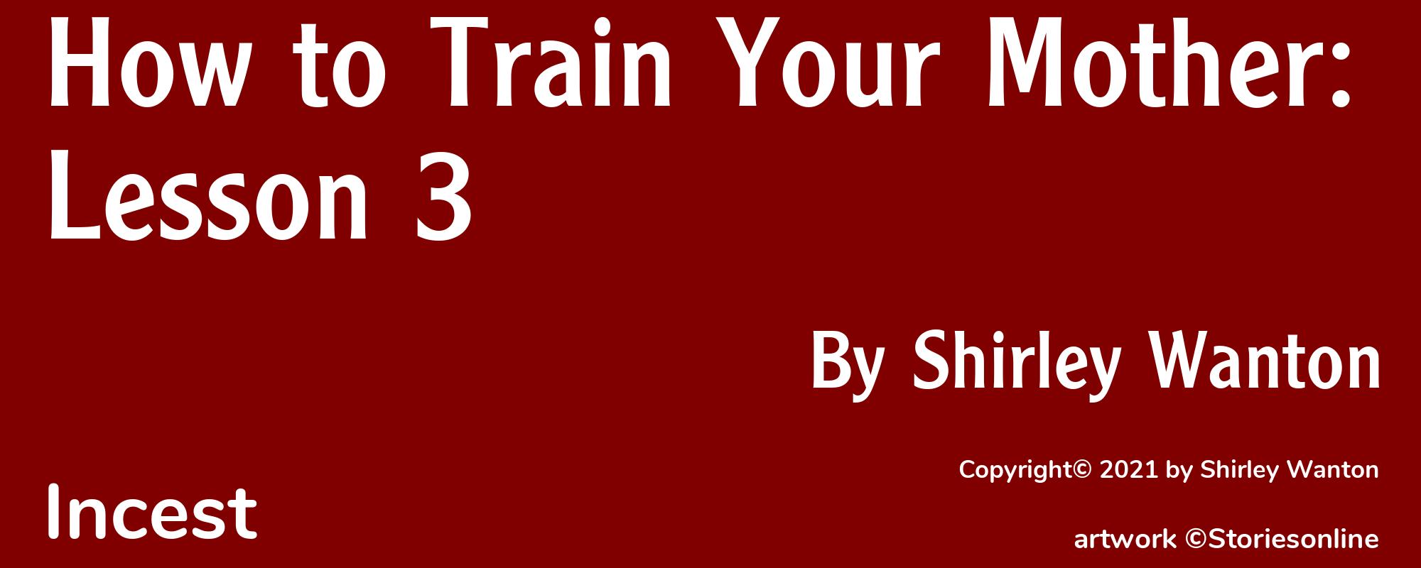 How to Train Your Mother: Lesson 3 - Cover