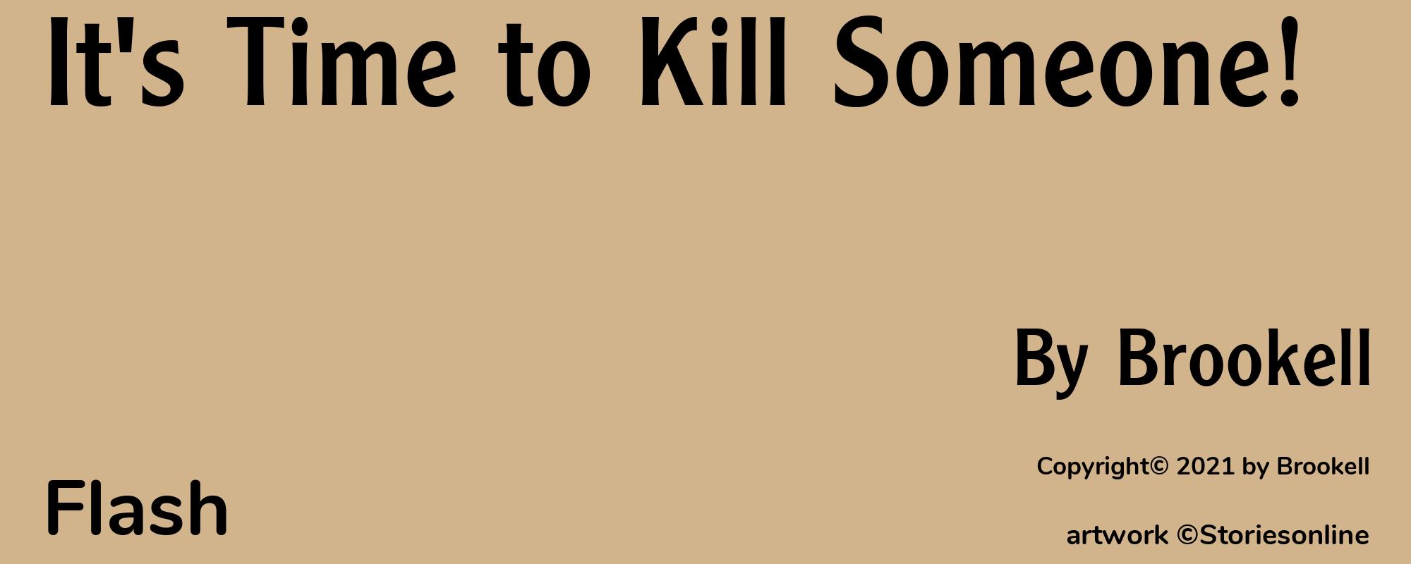 It's Time to Kill Someone! - Cover