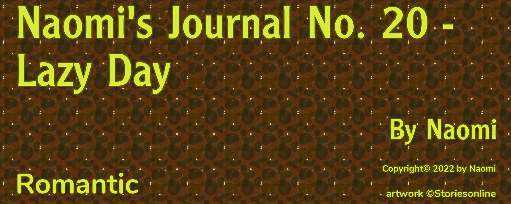 Naomi's Journal No. 20 - Lazy Day - Cover