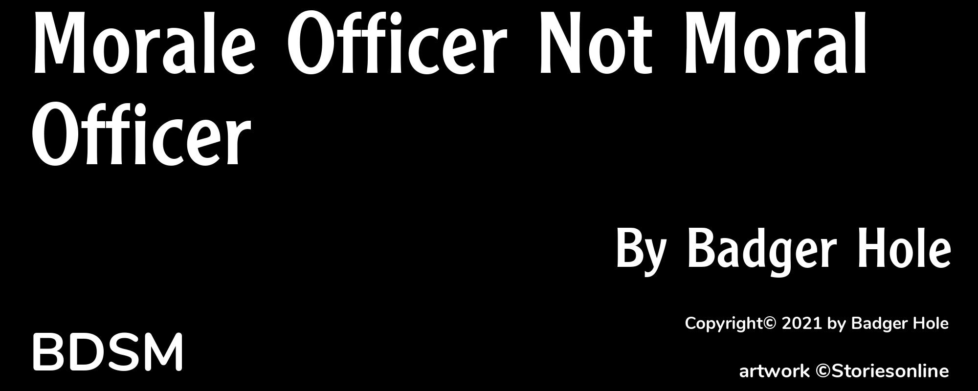 Morale Officer Not Moral Officer - Cover