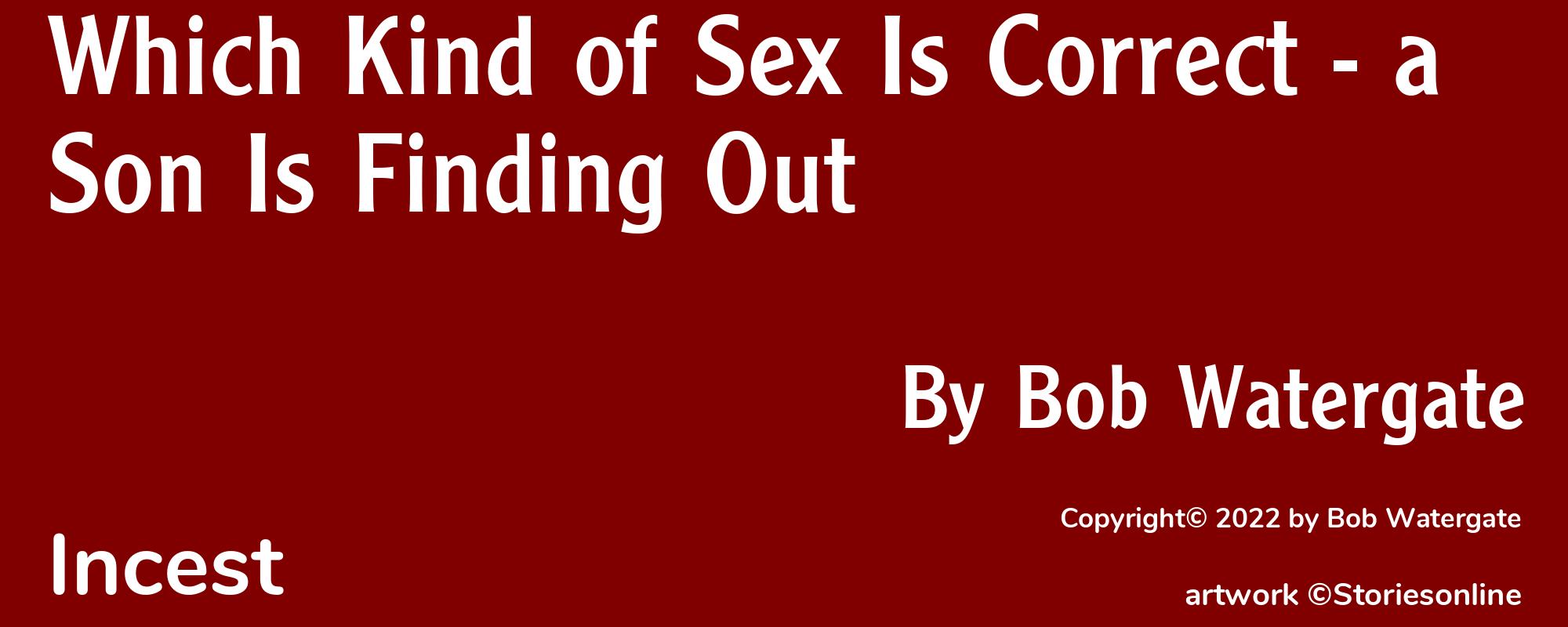 Which Kind of Sex Is Correct - a Son Is Finding Out - Cover