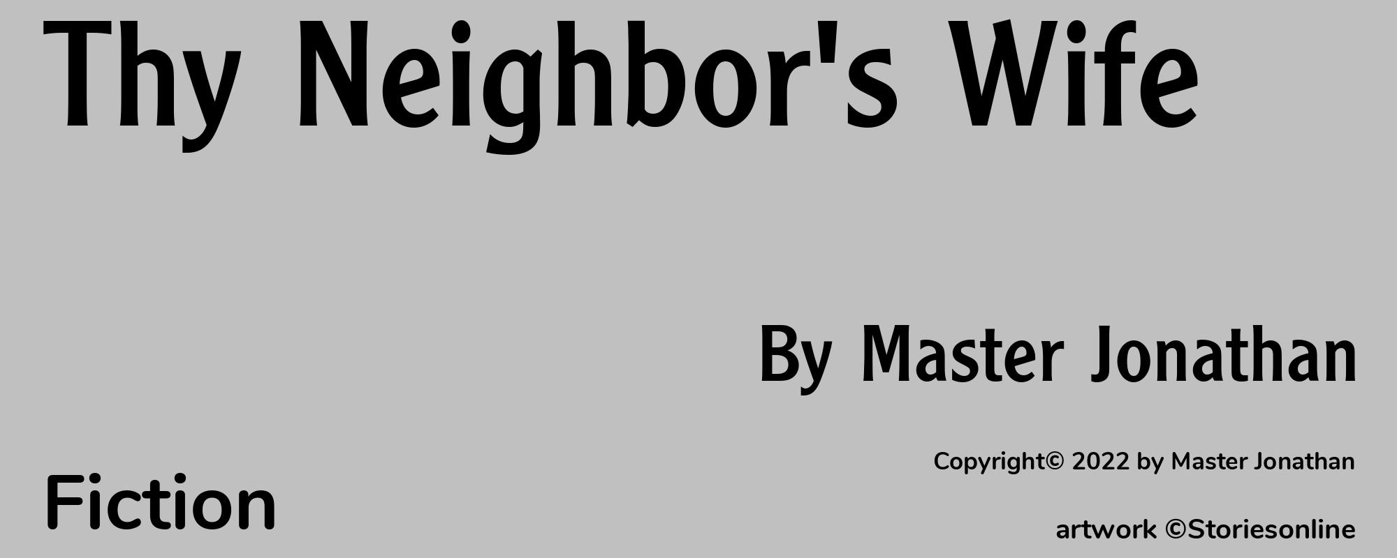 Thy Neighbor's Wife - Cover