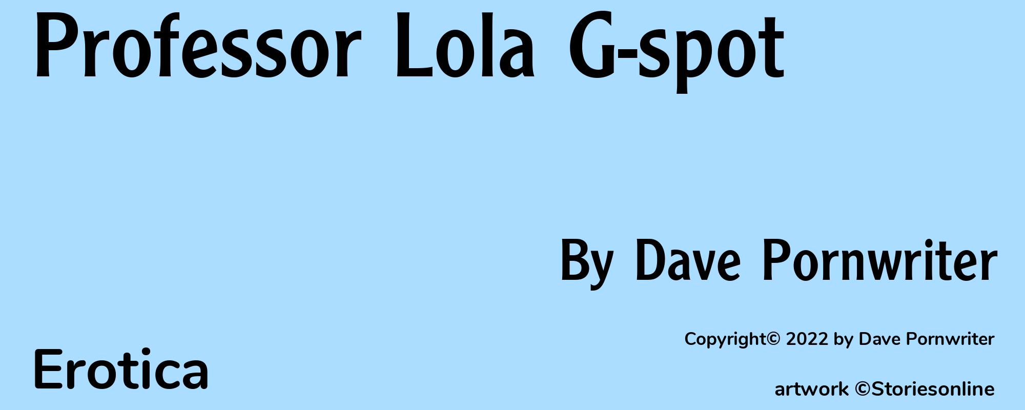 Professor Lola G-spot - Cover