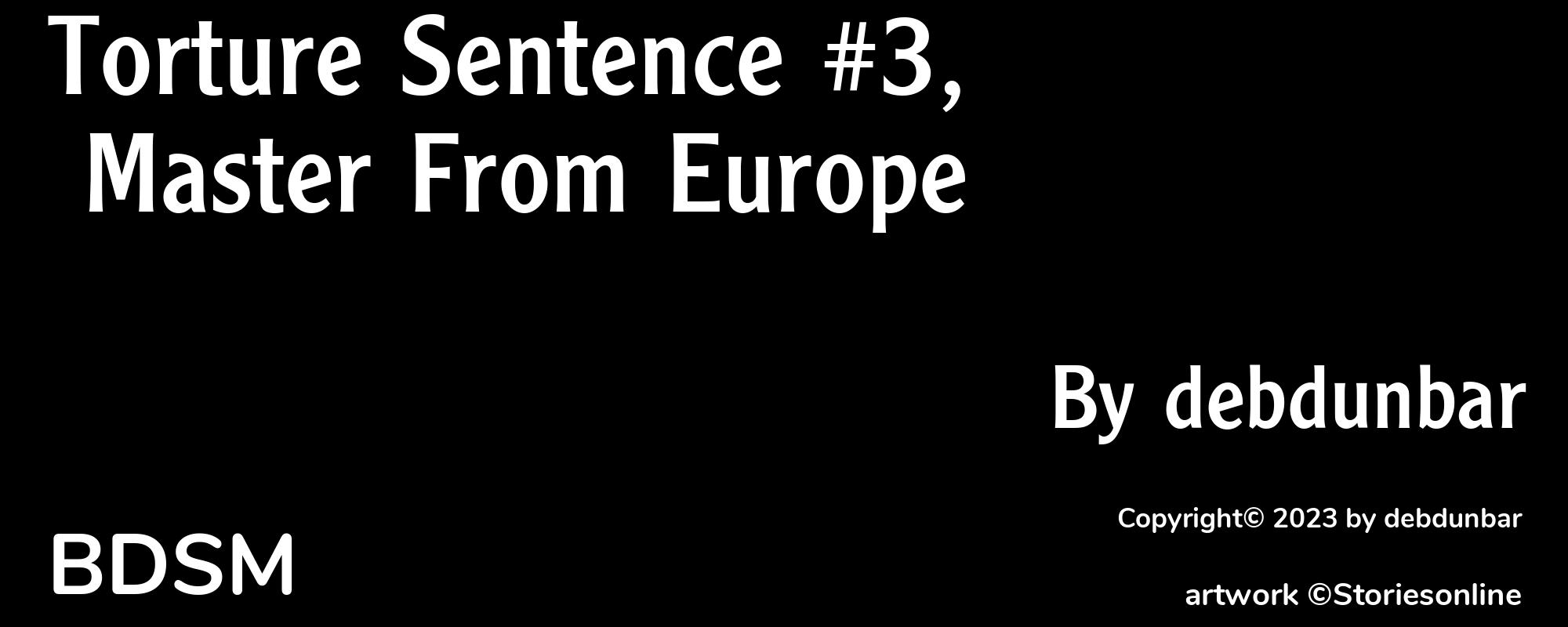Torture Sentence #3, Master From Europe - Cover