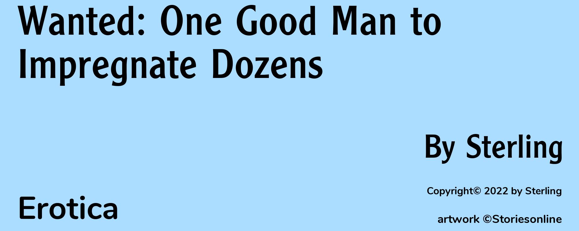 Wanted: One Good Man to Impregnate Dozens - Cover