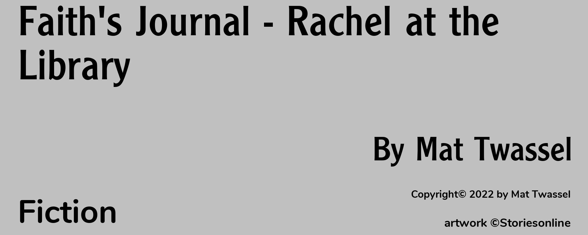 Faith's Journal - Rachel at the Library - Cover