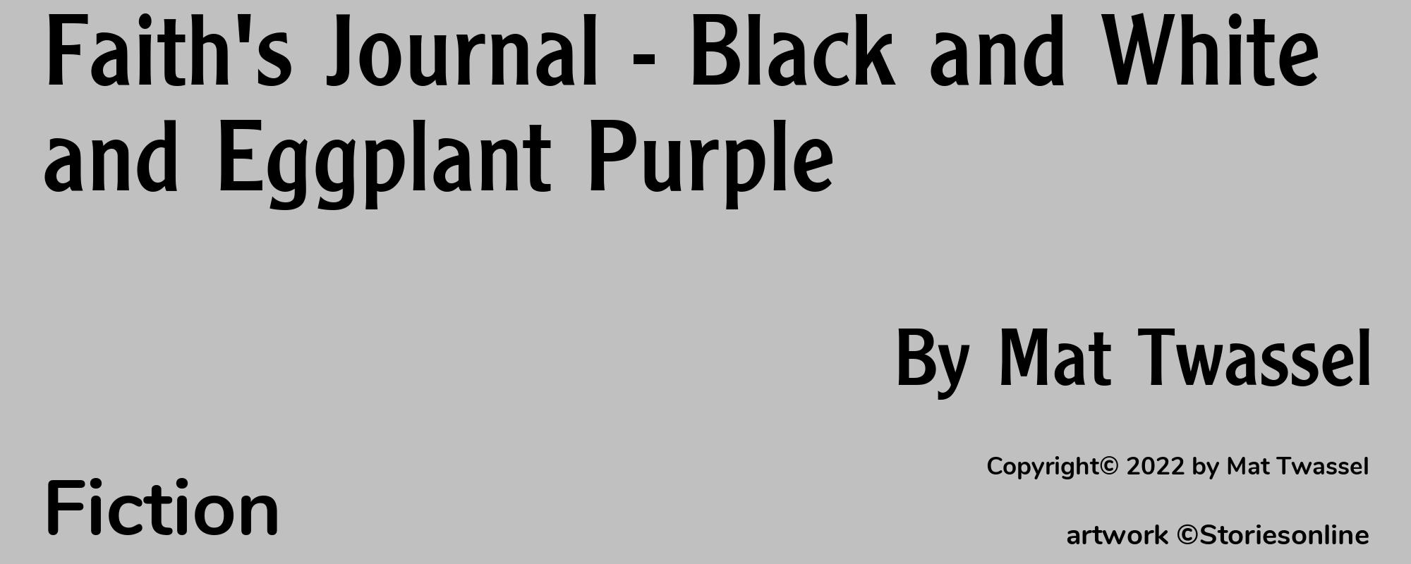 Faith's Journal - Black and White and Eggplant Purple - Cover