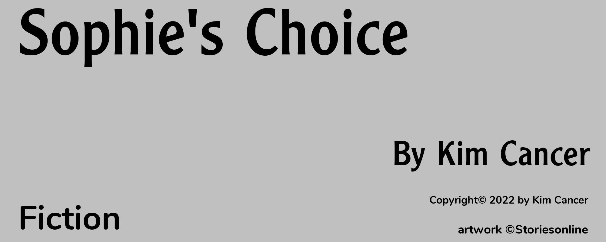 Sophie's Choice - Cover