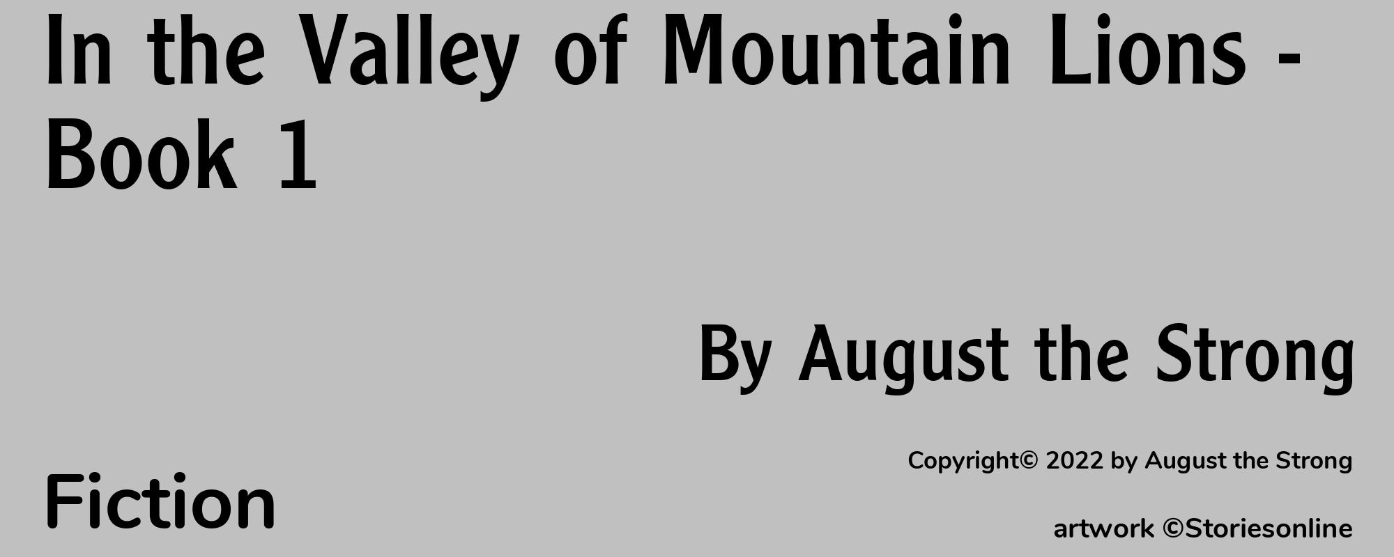 In the Valley of Mountain Lions - Book 1 - Cover