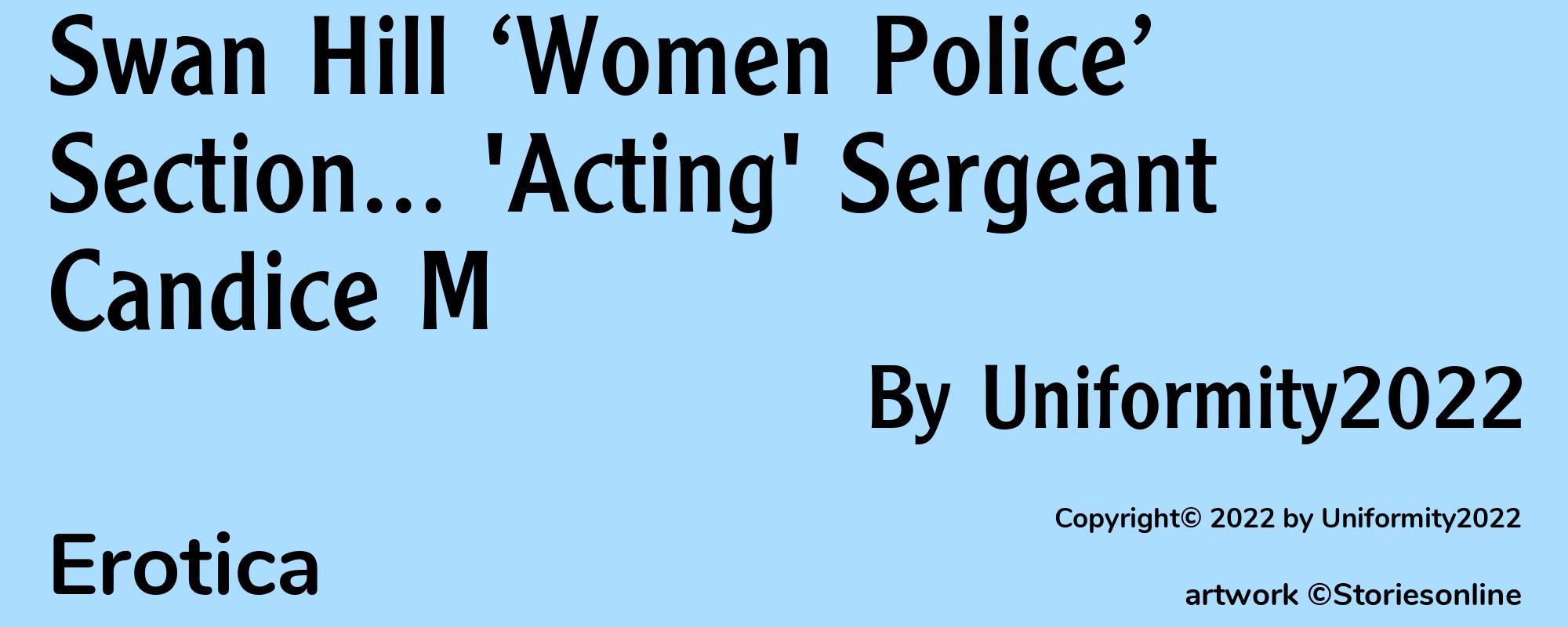 Swan Hill ‘Women Police’ Section... 'Acting' Sergeant Candice M - Cover