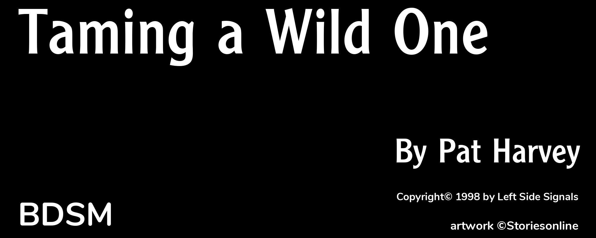 Taming a Wild One - Cover