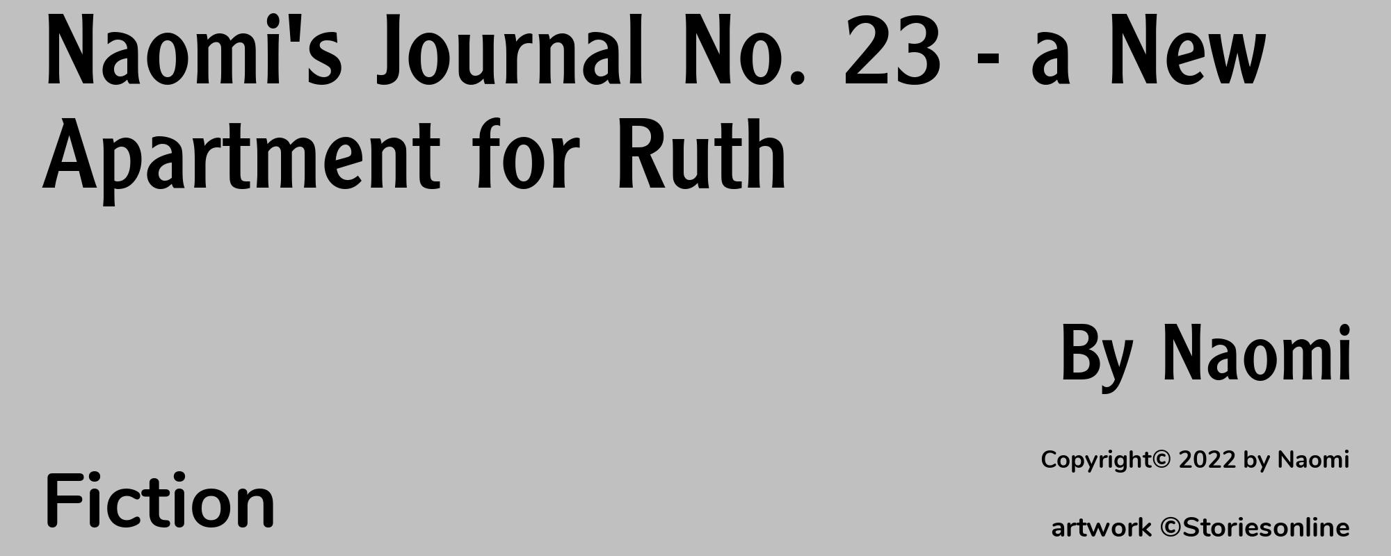 Naomi's Journal No. 23 - a New Apartment for Ruth - Cover