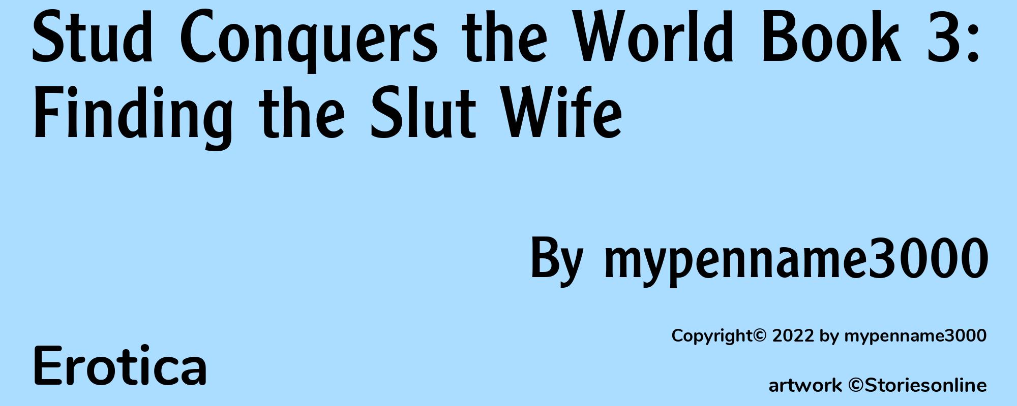 Stud Conquers the World Book 3: Finding the Slut Wife - Cover