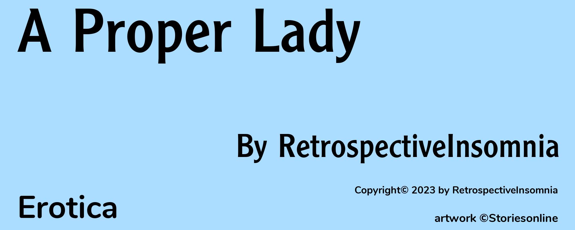 A Proper Lady - Cover