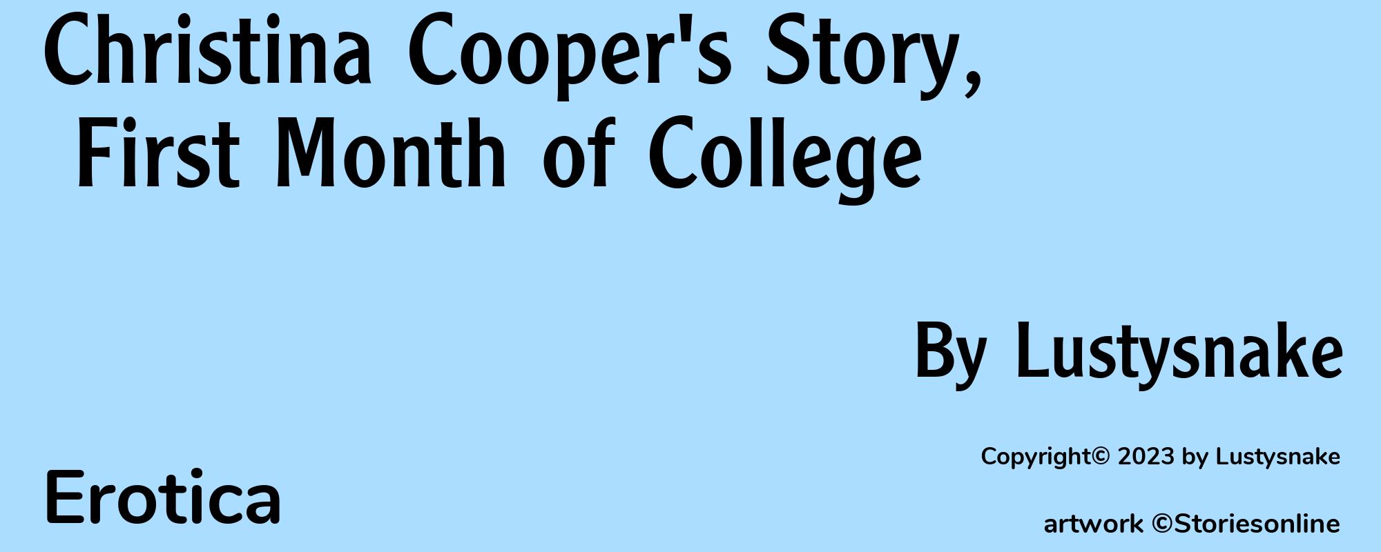 Christina Cooper's Story, First Month of College - Cover