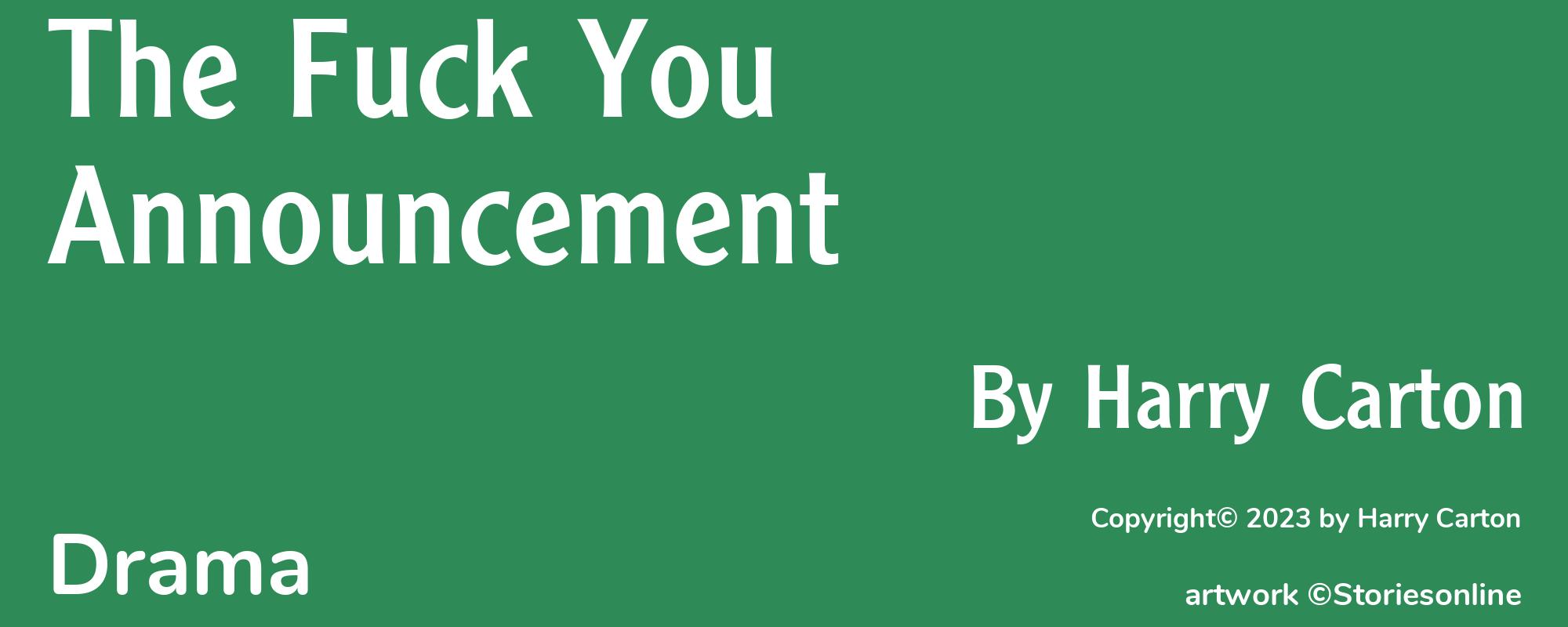 The Fuck You Announcement - Cover
