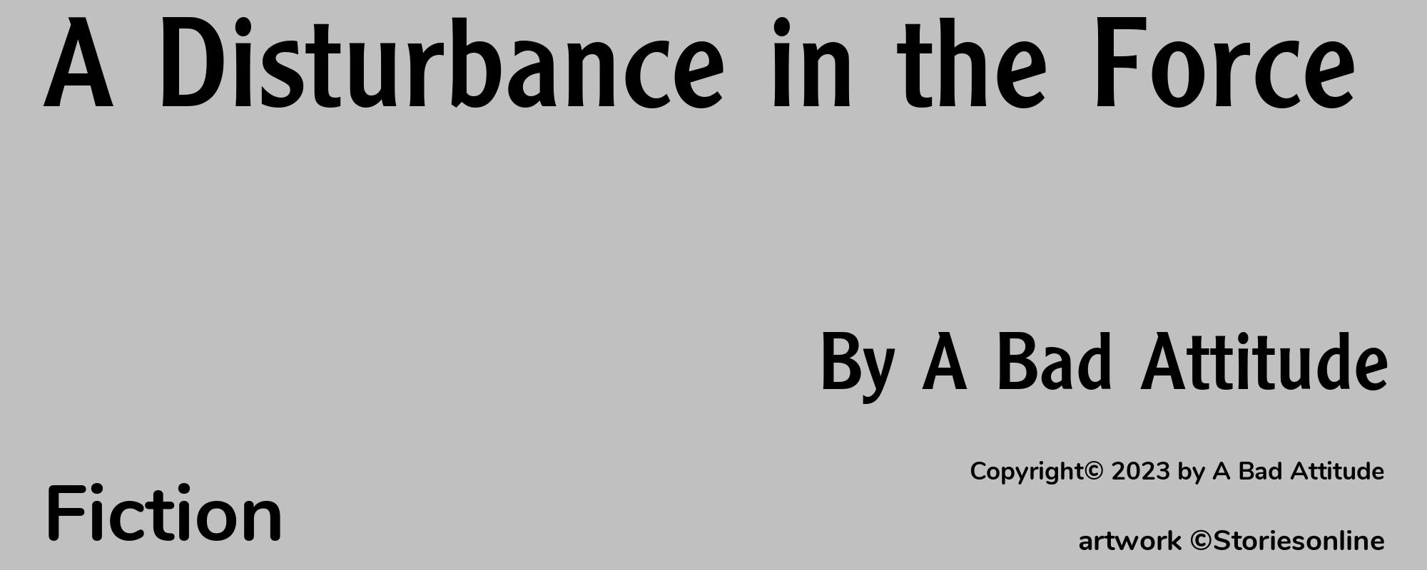 A Disturbance in the Force - Cover