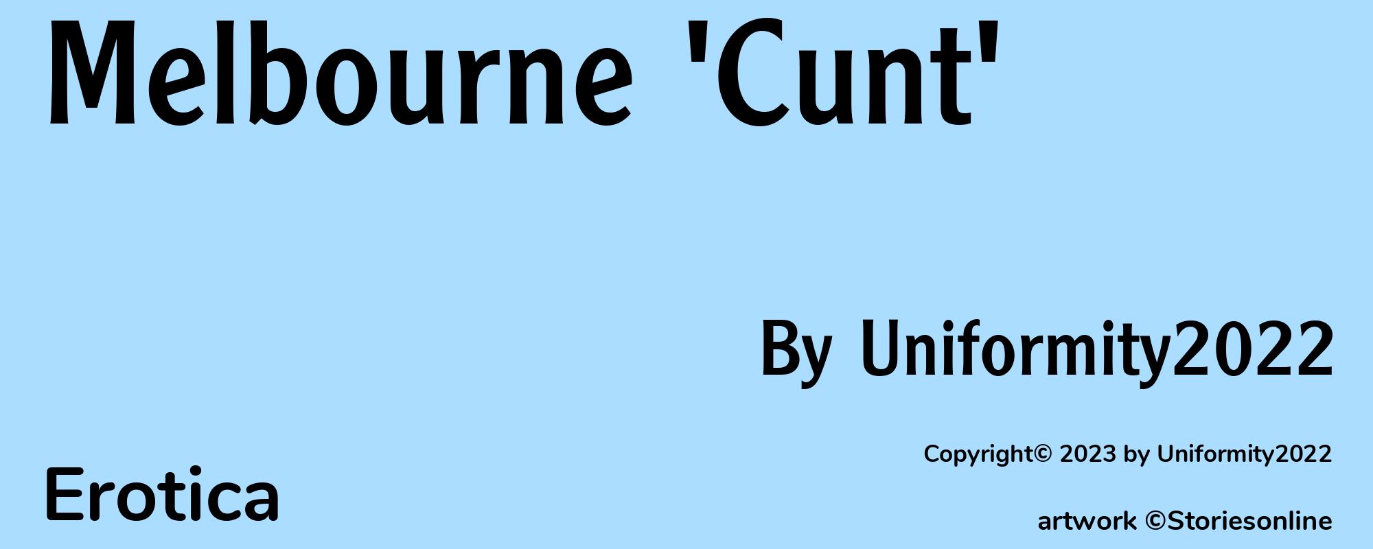 Melbourne 'Cunt' - Cover