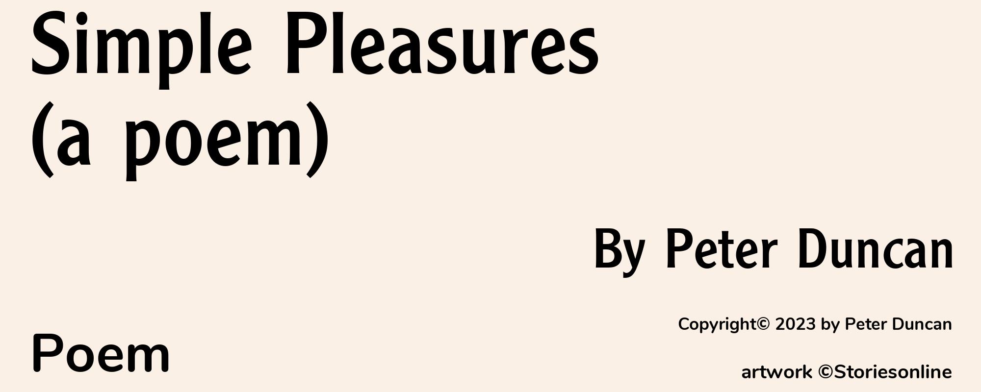 Simple Pleasures (a poem) - Cover