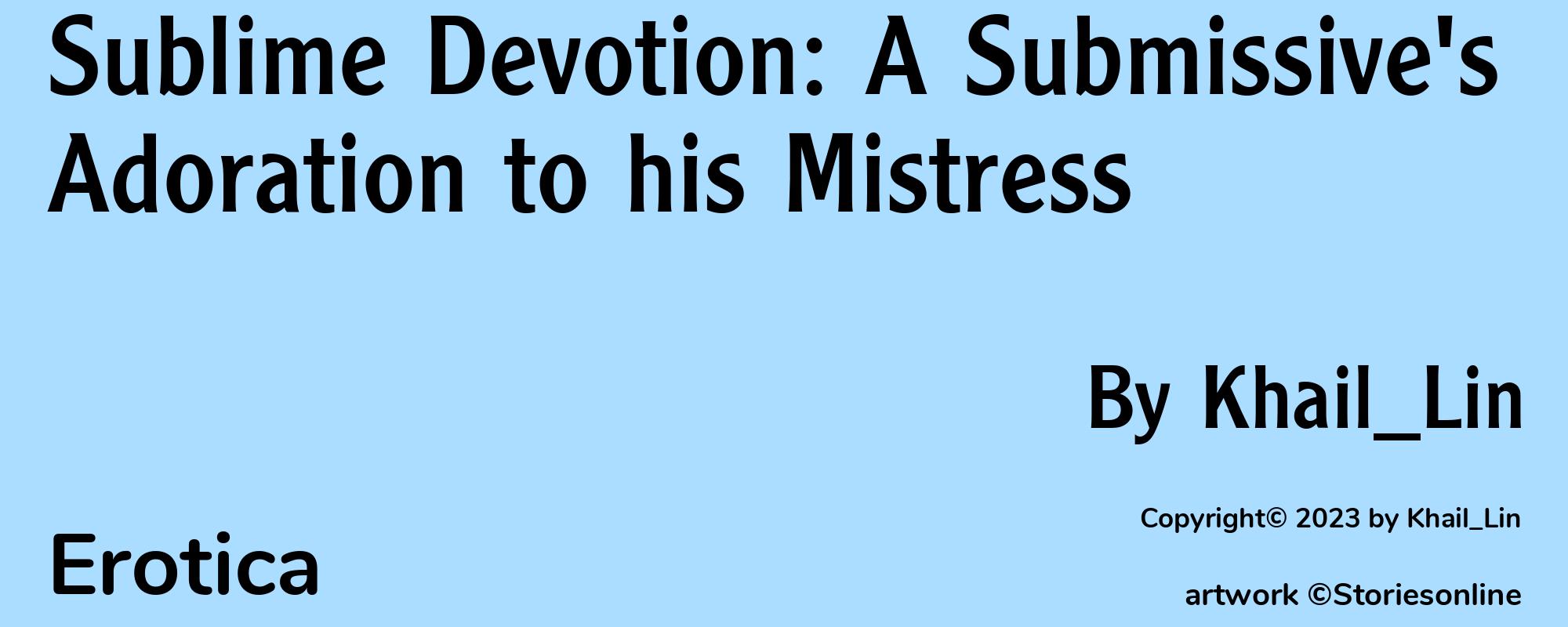 Sublime Devotion: A Submissive's Adoration to his Mistress - Cover