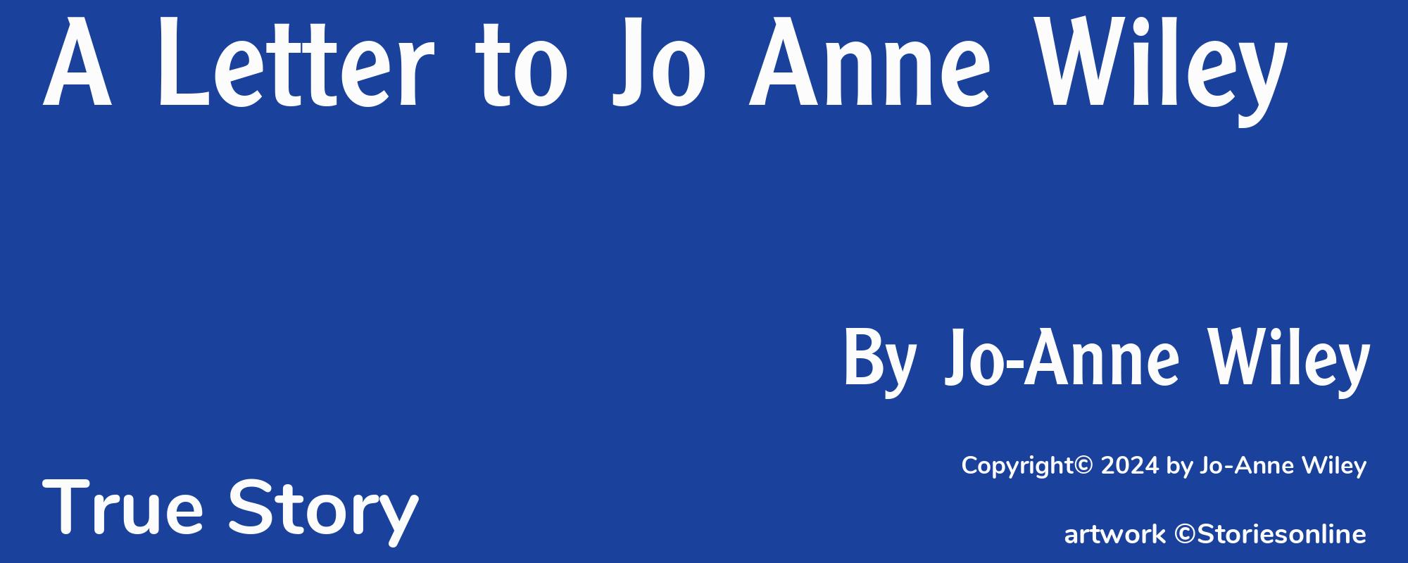 A Letter to Jo Anne Wiley - Cover