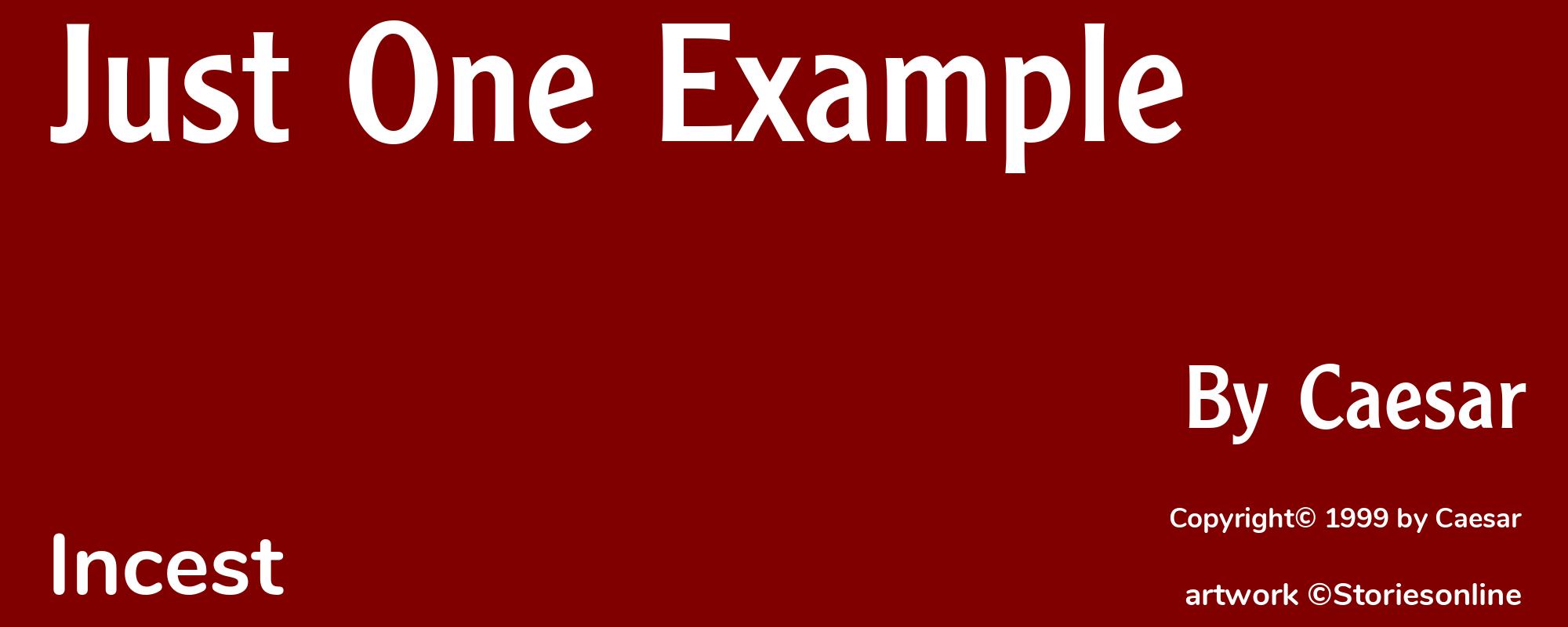 Just One Example - Cover