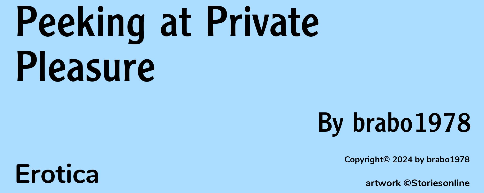 Peeking at Private Pleasure - Cover