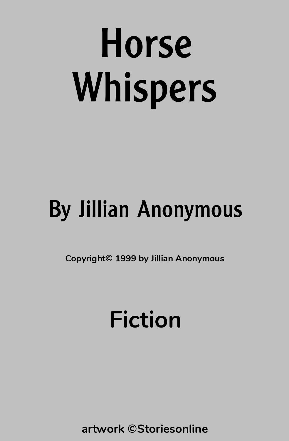 Fiction Sex Story: Horse Whispers: Chapter 3 by Jillian Anonymous