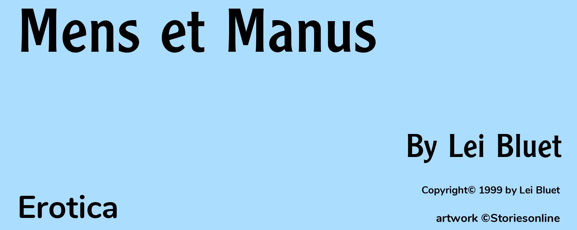 Mens et Manus - Cover