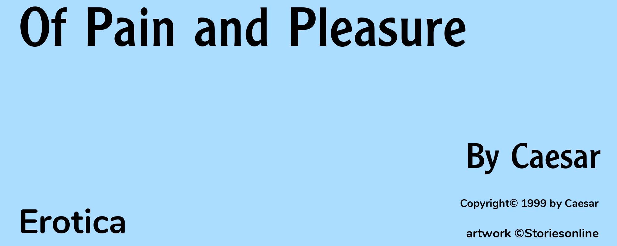 Of Pain and Pleasure - Cover