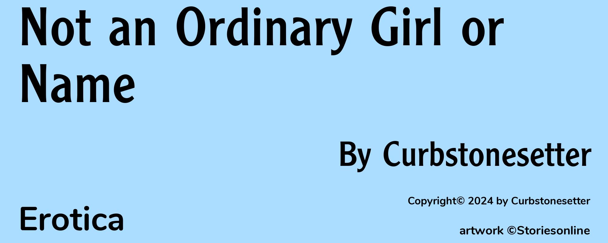 Not an Ordinary Girl or Name - Cover