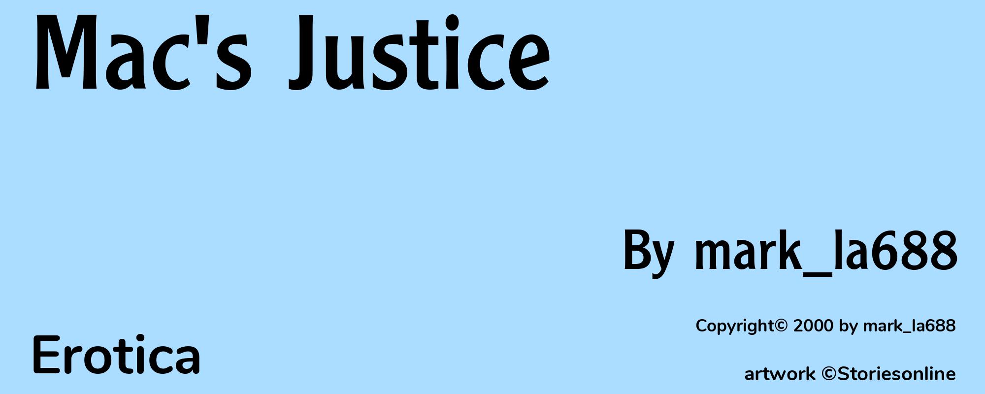 Mac's Justice - Cover