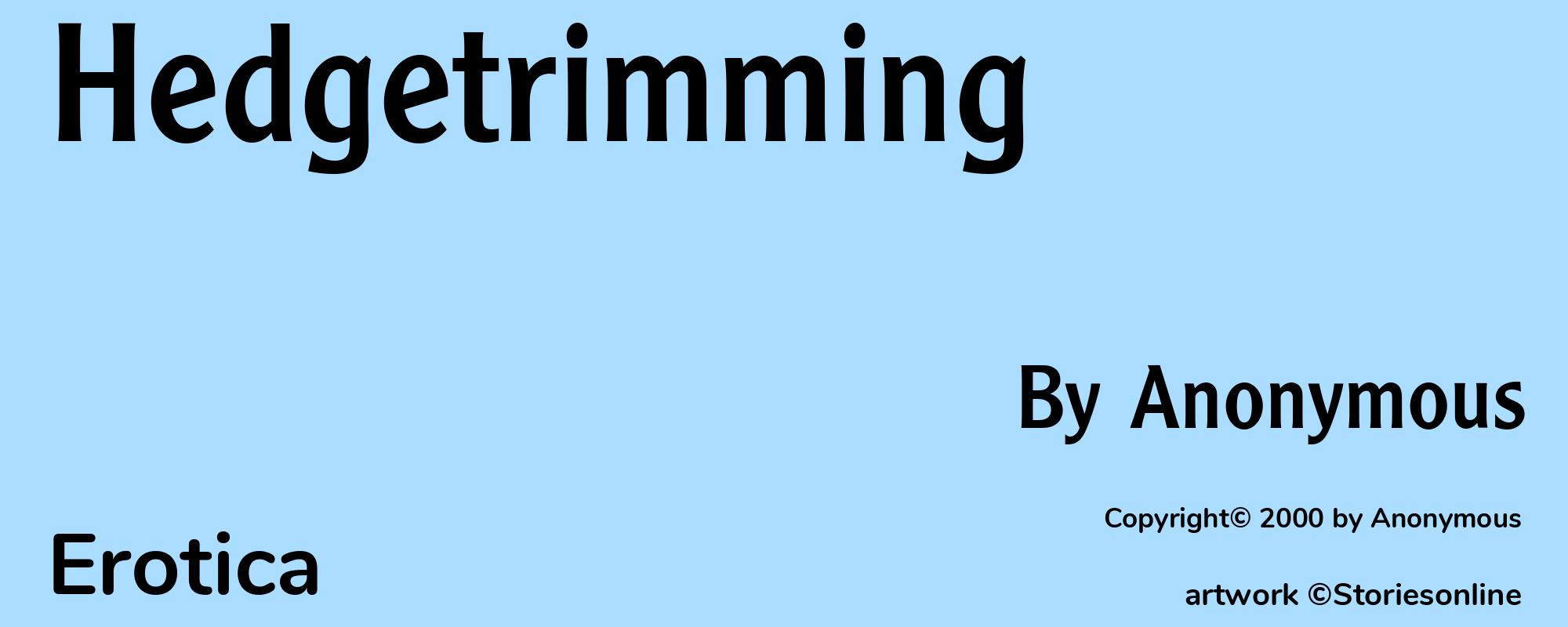 Hedgetrimming - Cover