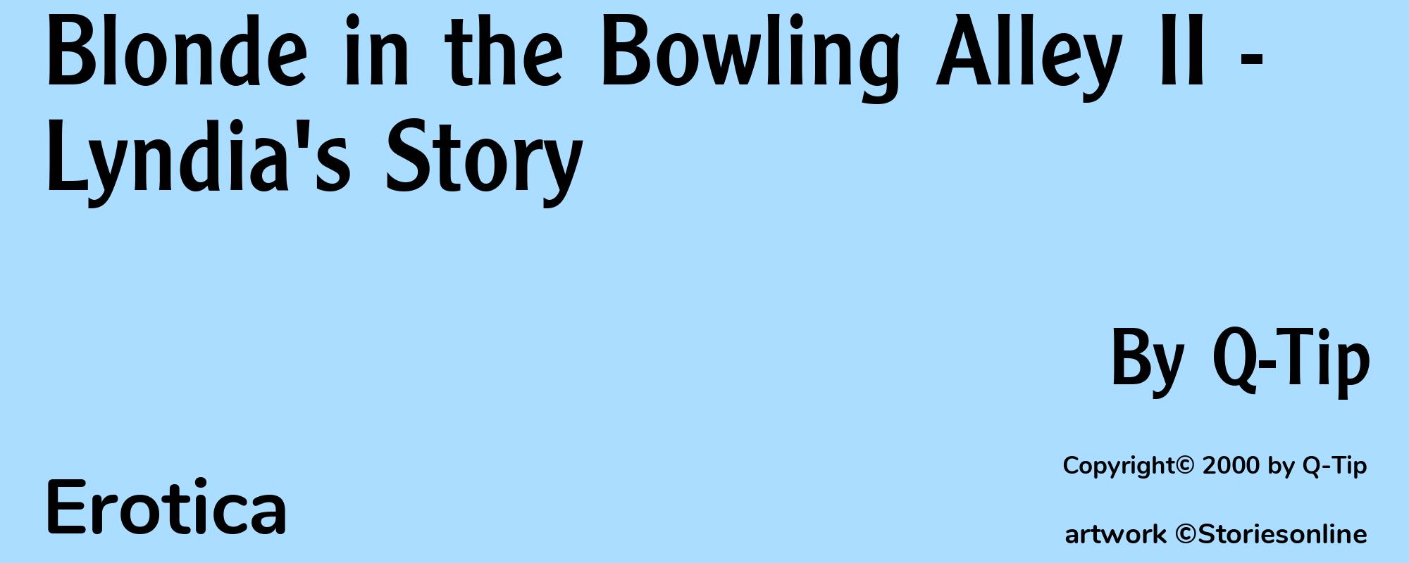 Blonde in the Bowling Alley II - Lyndia's Story - Cover