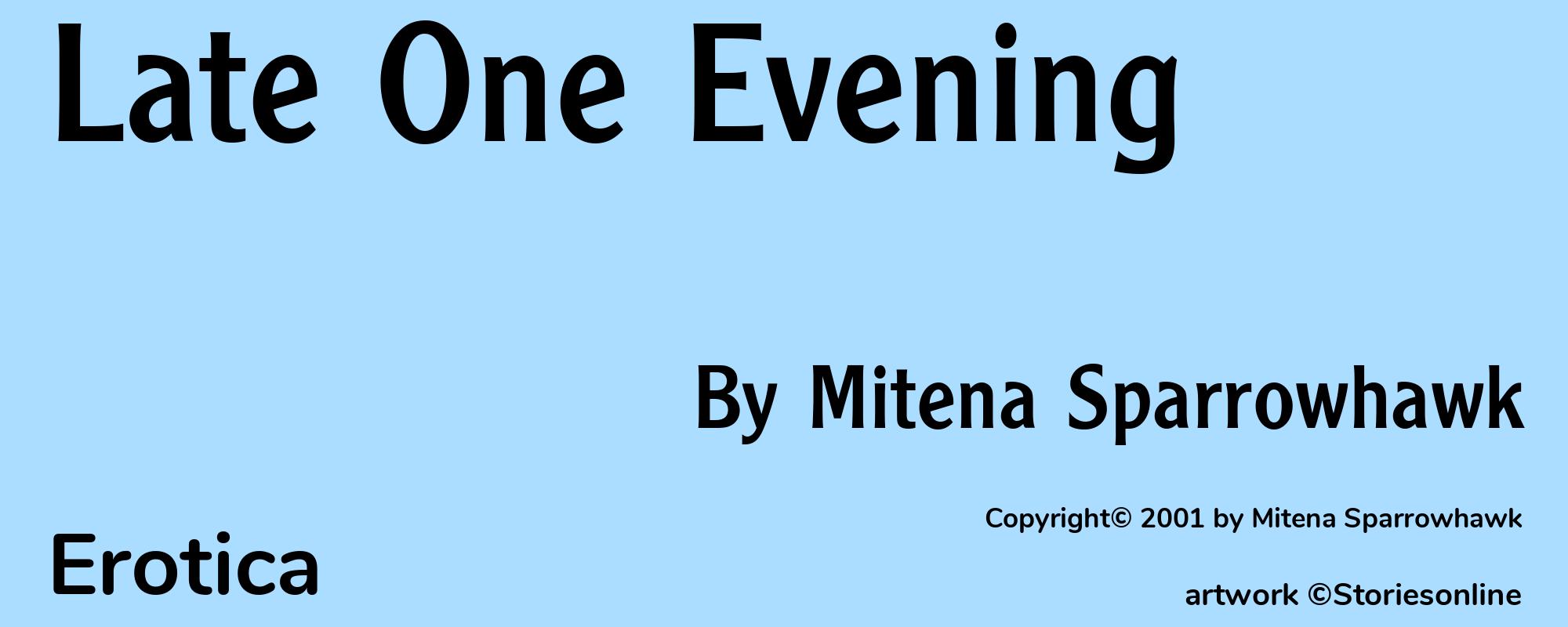 Late One Evening - Cover