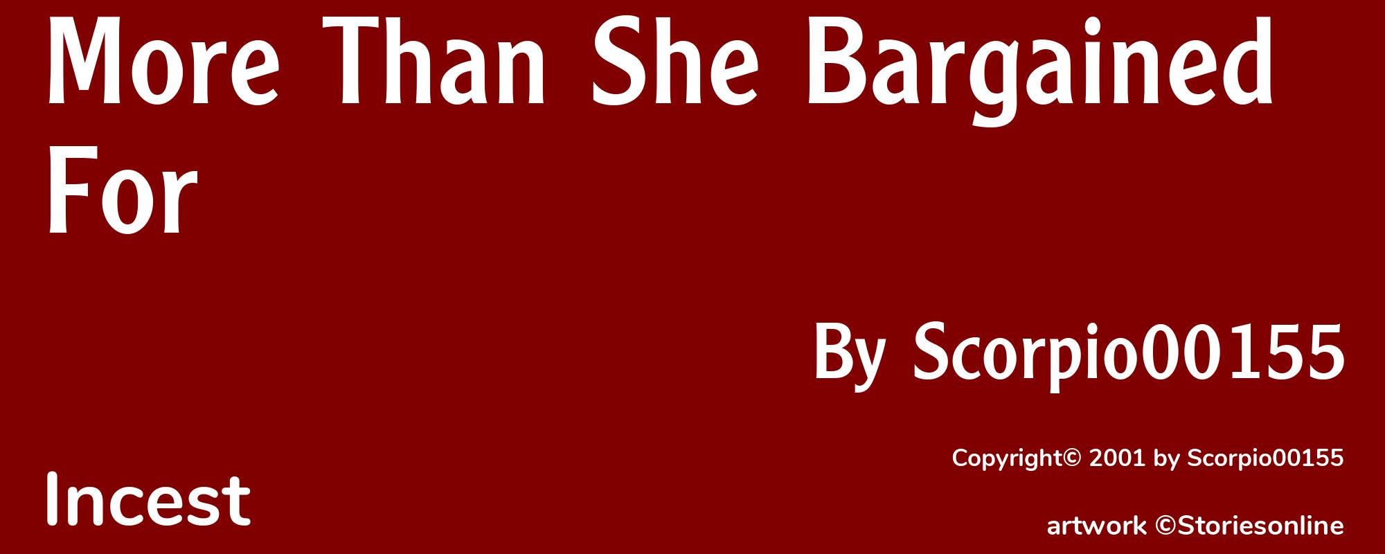 More Than She Bargained For - Cover