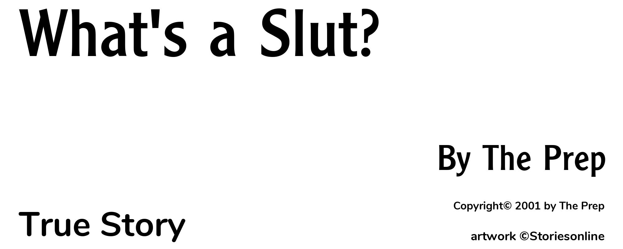 What's a Slut? - Cover