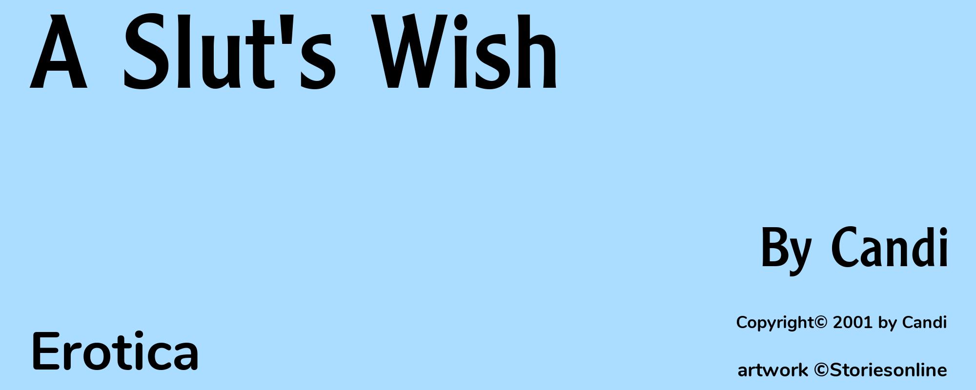 A Slut's Wish - Cover