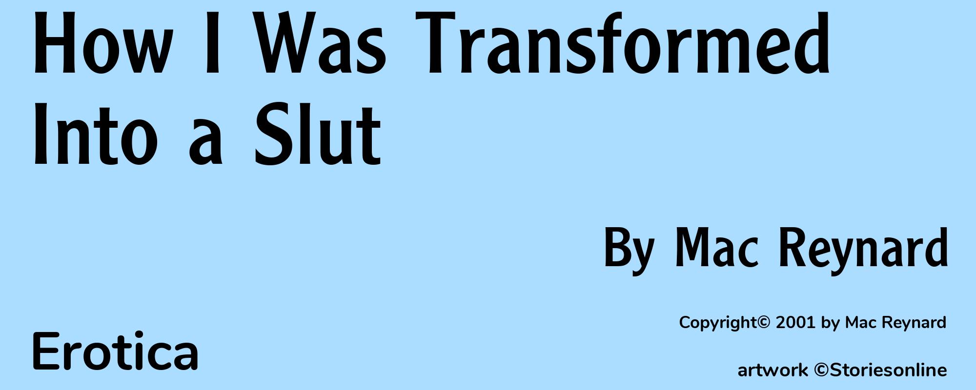 How I Was Transformed Into a Slut - Cover