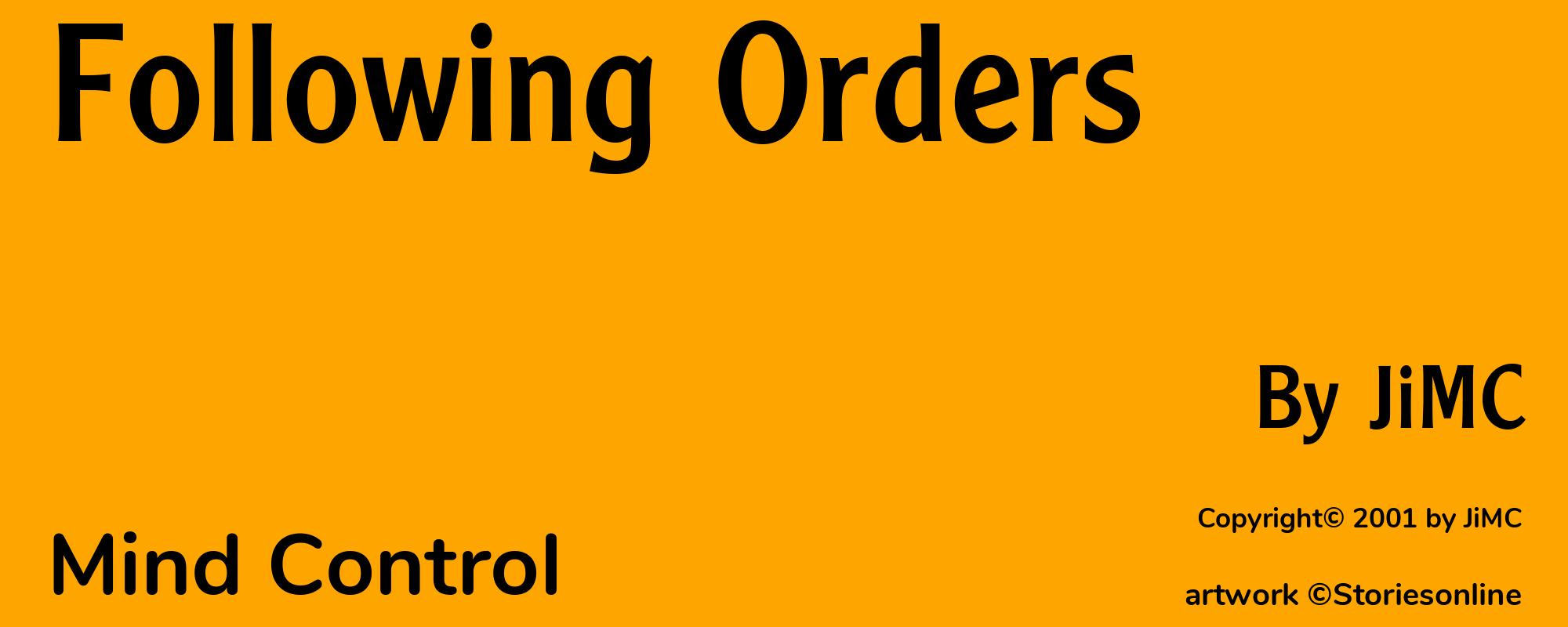 Following Orders - Cover