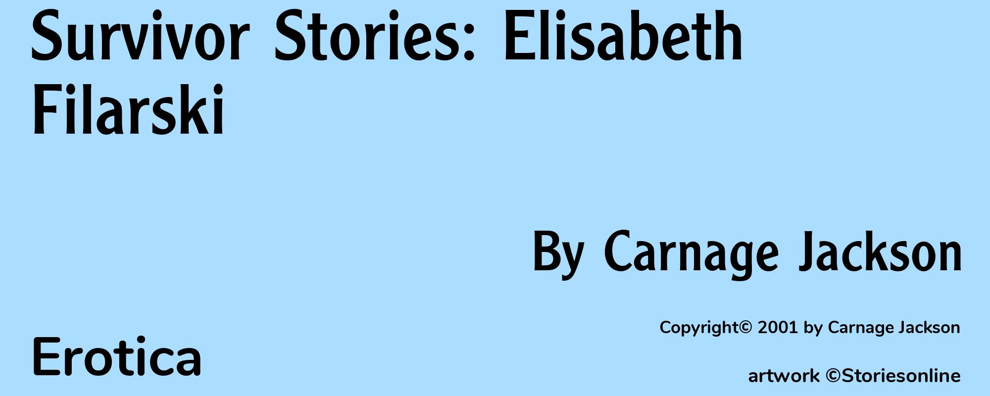 Survivor Stories: Elisabeth Filarski - Cover