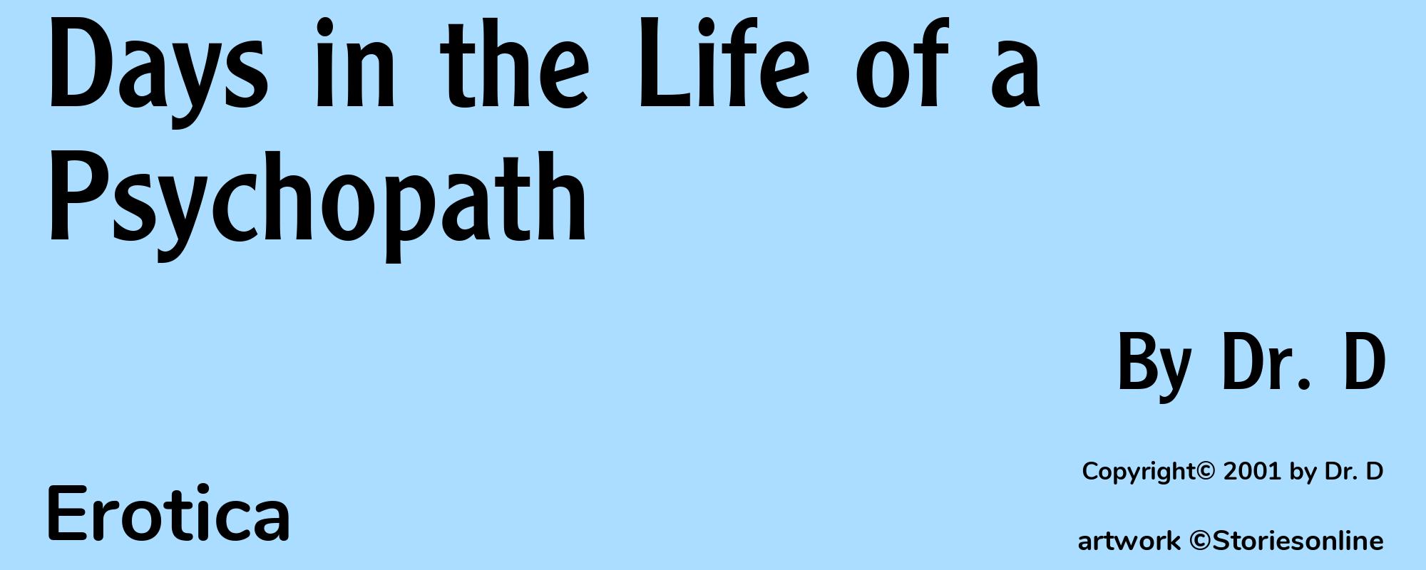 Days in the Life of a Psychopath - Cover