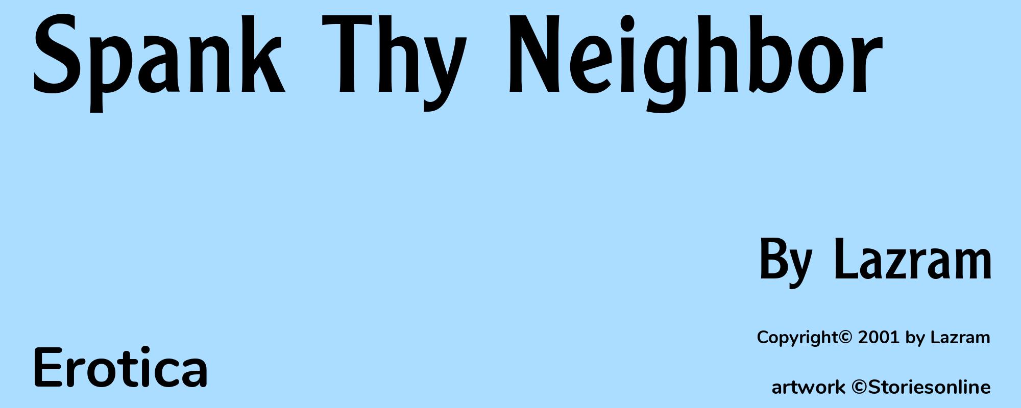 Spank Thy Neighbor - Cover