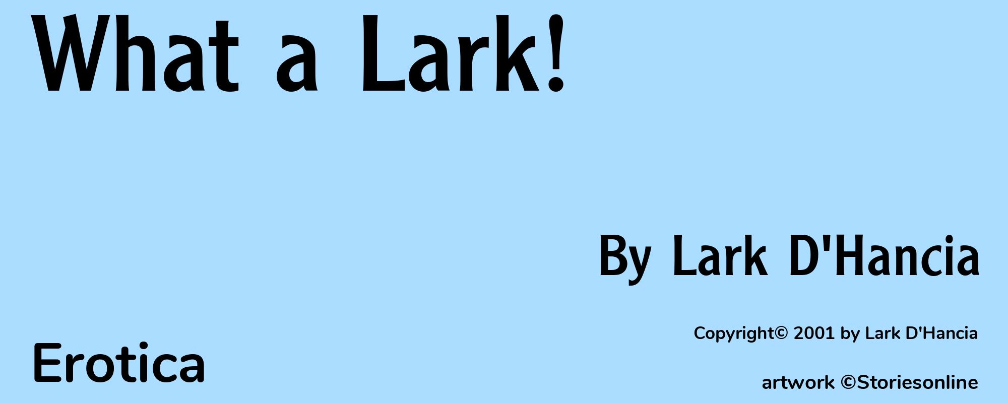What a Lark! - Cover