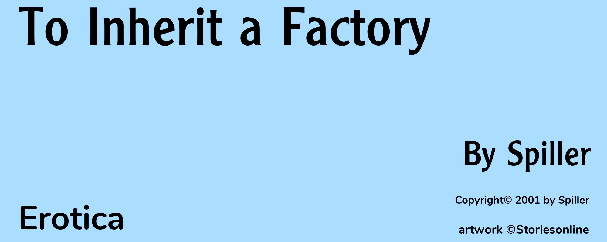 To Inherit a Factory - Cover