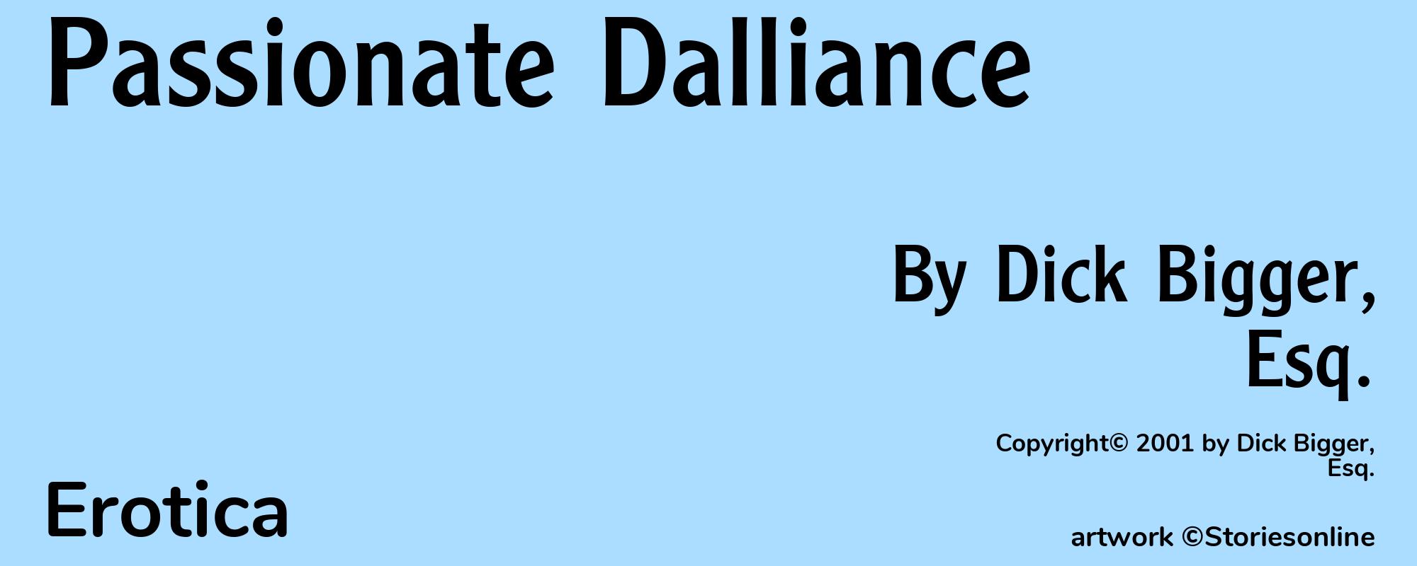 Passionate Dalliance - Cover
