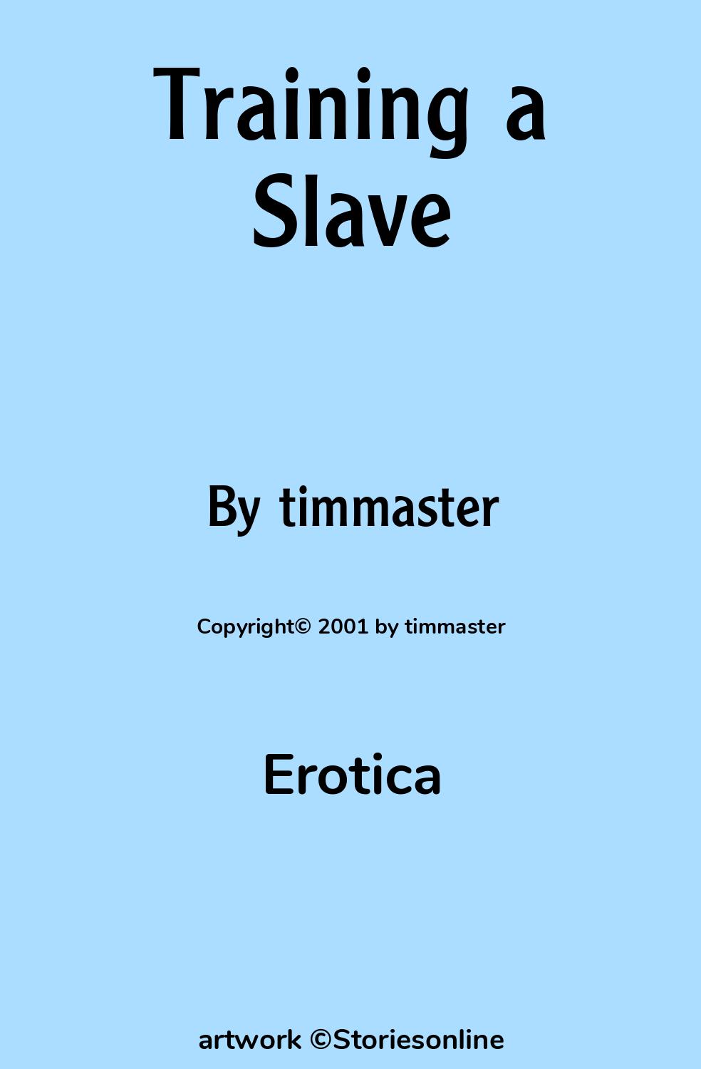 Erotica Sex Story: Training a Slave: Chapter 3 by timmaster