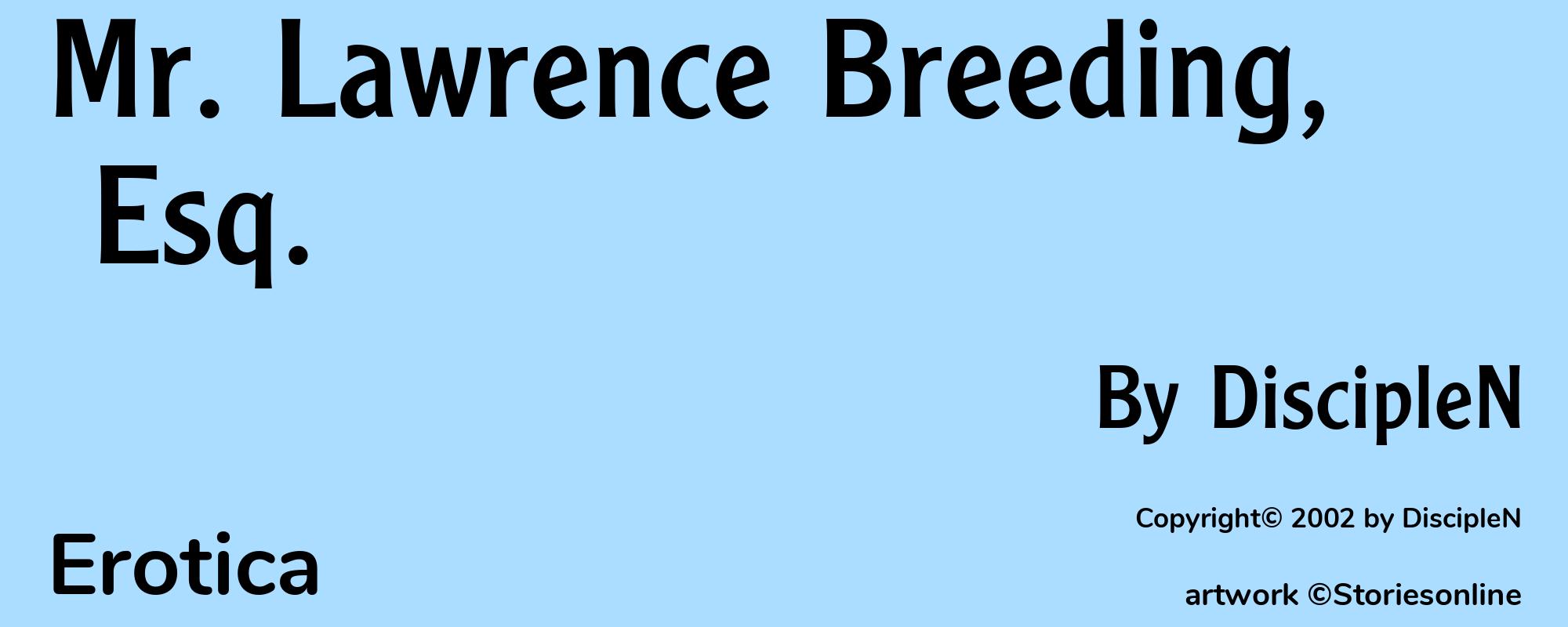 Mr. Lawrence Breeding, Esq. - Cover