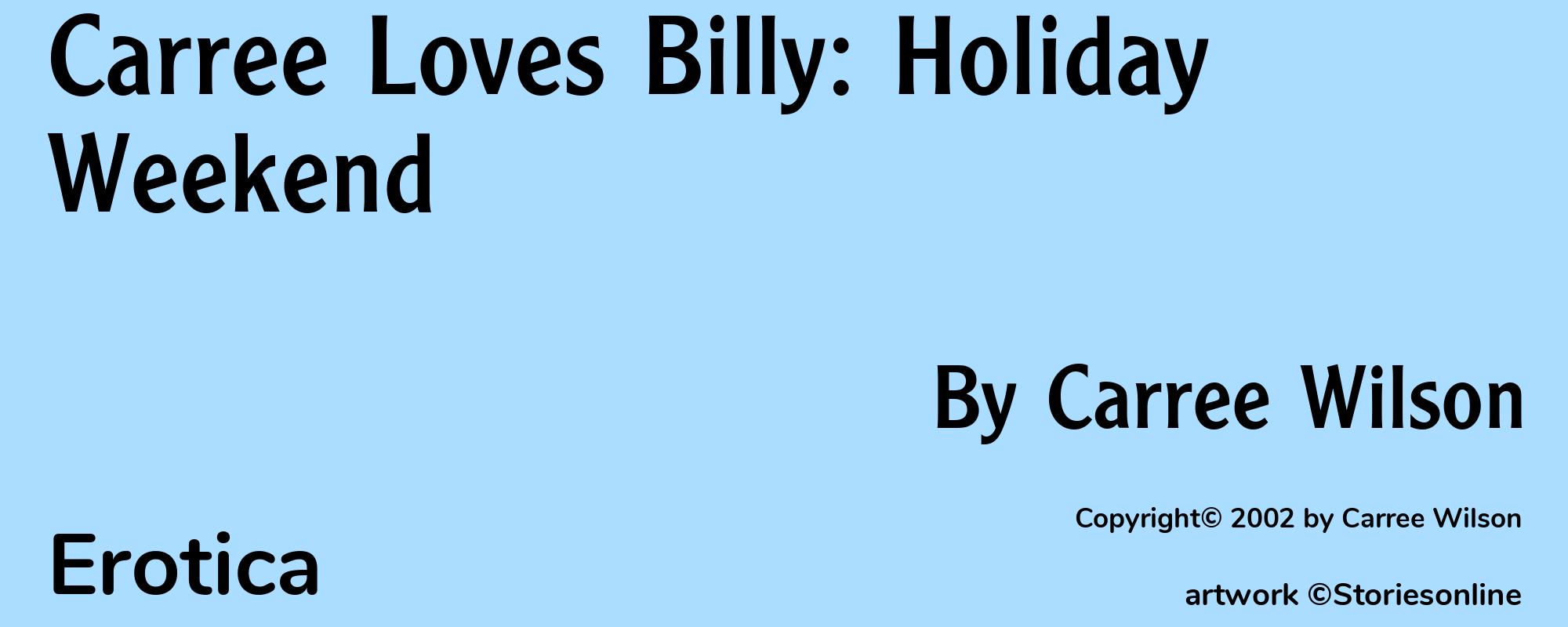 Carree Loves Billy: Holiday Weekend - Cover