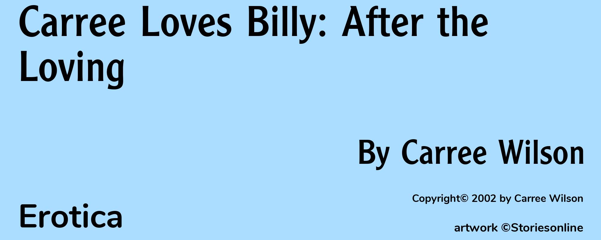 Carree Loves Billy: After the Loving - Cover